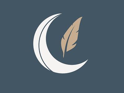 Moon & Quill Logo Design Concept branding design logo logo concept logo design minimal moon moon logo quill vector