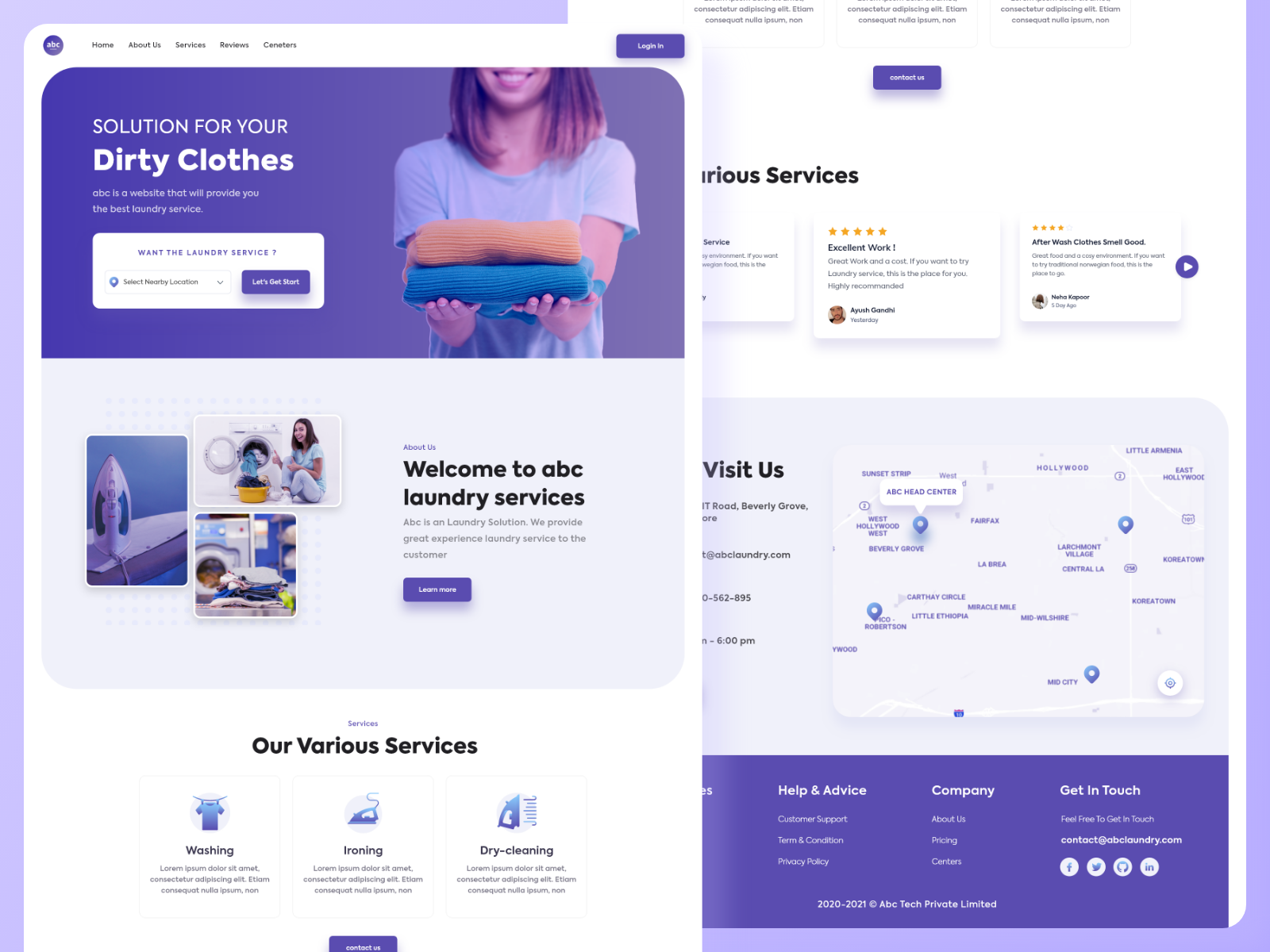 Laundry Landing Page by Ayush Gandhi on Dribbble