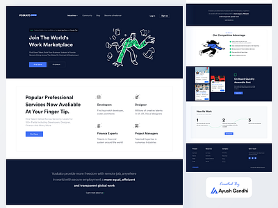 Voskato - Remote employment anywhere in world branding design employment job remote ui uidesign website