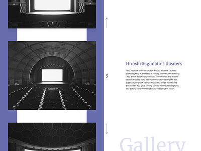 Photo gallery - Hiroshi Sugimoto's theaters carousel interface design photography typo