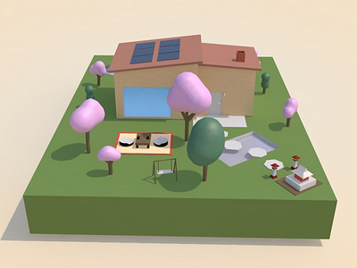 3D House - Backyard