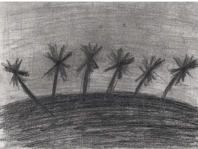 Palm trees art picture beauty draw