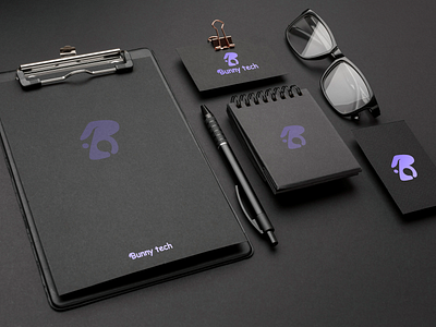 Bunny tech stationary branding design logo stationaary