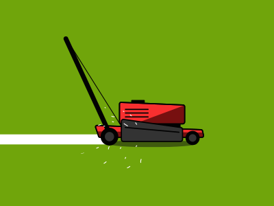 First draft of a lawn mower first draft green lawn mower red