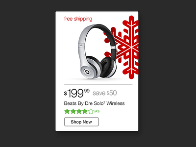 Holiday Season Product Card beats by dre daily ui dailyui holiday free shipping practice product card ui