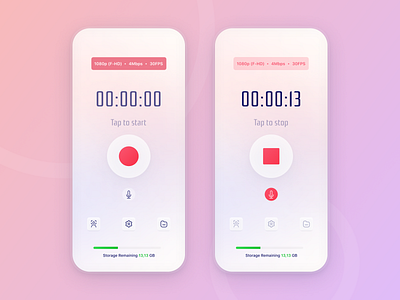 Screen Recorder App app design minimal ui ux