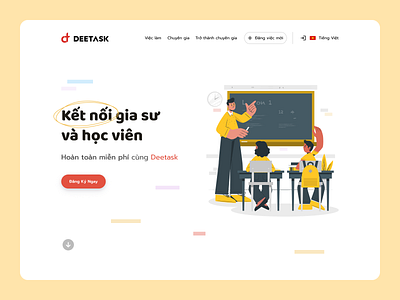 Deetask - Landing Page branding design illustrator typography ui ux web website