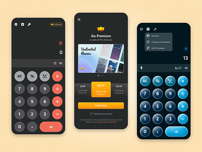 Calculator App app design mobile ui ux