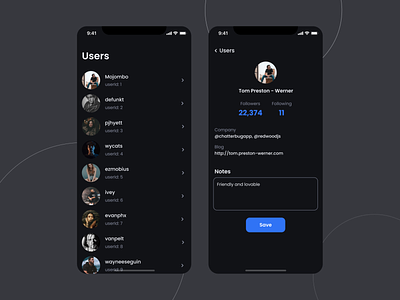 Profile Users app design mobile ui ux