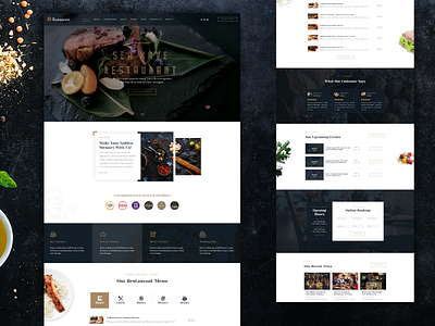 Restaurant - Food and events booking design app appointment business design events flatdesign food and drink joomla joomla template joomlabuff pricing table restaurant ui webdesign