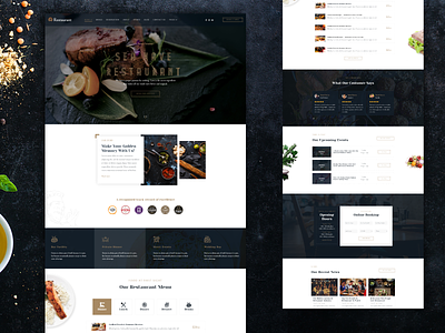 Restaurant - Food and events booking design