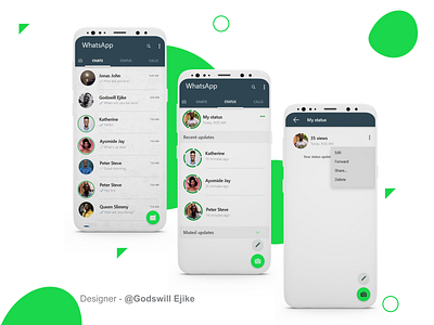 WhatsApp App redesigned adobe xd adobexd figma freelance designer interaction interactiondesign mobildapp mobildapp mobiledesign webapp whatsapp