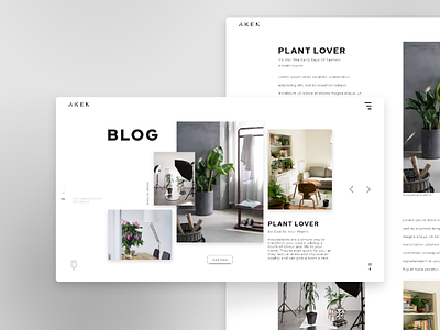 Blog page blog clean design landing page minimal plants website