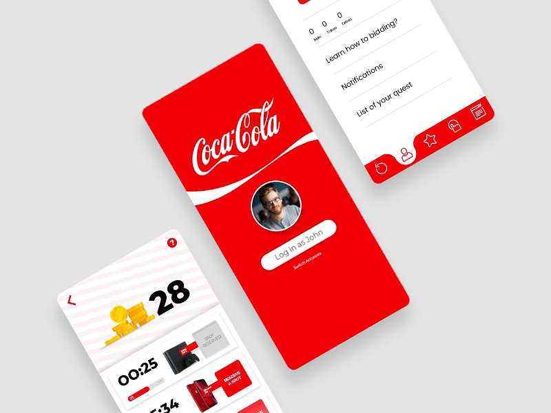 UI UX Design animation app clean coca cola design minimal ui ux