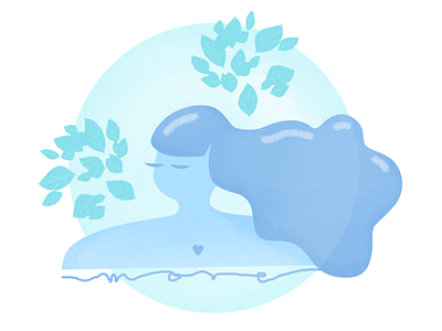 more / sea blue brush bubble character design girl illustration photoshop sea vector