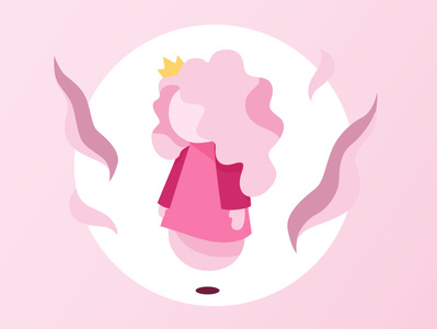Pink girl character floating girl illustration photoshop pink princess vector