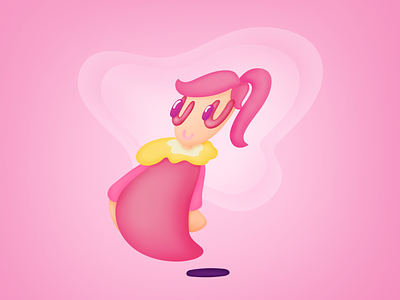 Bubble girl being curious baloon bubble character curious cute girl illustration pink