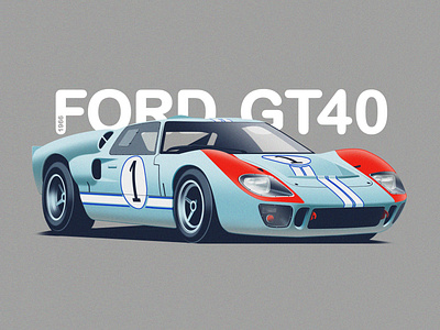 Ford GT40 LeMans 1966 Illustration car cardesign carillustration fordgt40 illustration lemans transportation transportationillustration