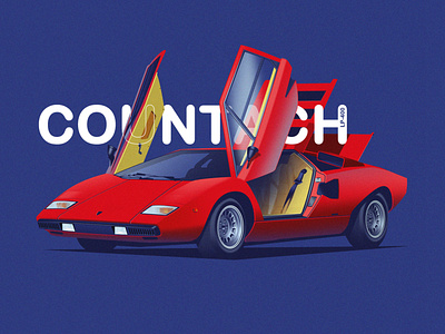 Lamborghini Countach LP 400 car cardesign carillustration countach illustration lamborghini transportation transportationillustration