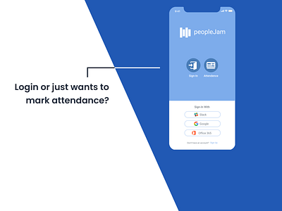 Attendance just a thumb away. adobe adobe xd adobexd app attendance hr hr software hrms people ucd ui uidesign user research userinterface ux uxdesign uxui
