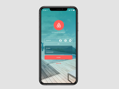 Airbnb 2 airbnb app ios iphone login design login page login screen mobile mobile design mobile ui password registration registration form sing up welcome