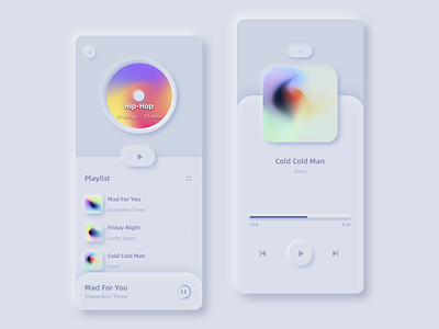 Music player UI II design neumorphism ui