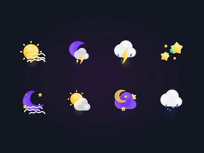 Frosted Glass Weather Icons figma frosted glass icon illustration ui