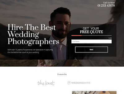 Landing Page for Wedding Photographer design digital marketing landing page landing page concept landingpage ppc seo ui unbounce ux
