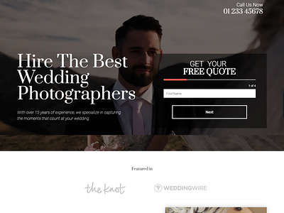 Landing Page for Wedding Photographer