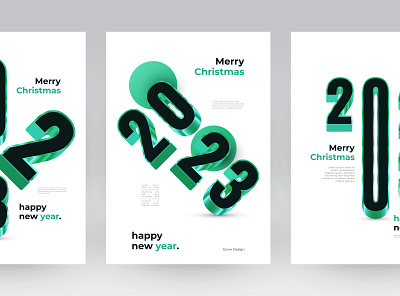 2023 Poster Design 2023 3d card chirstmas design happy new year minimal minimalist poster realistic