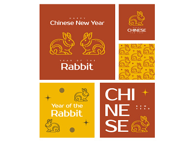 Chinese New Year Poster Set 2023 asia asian card china chinese chinese new year design graphic design happy new year illustration lunar lunar new year poster
