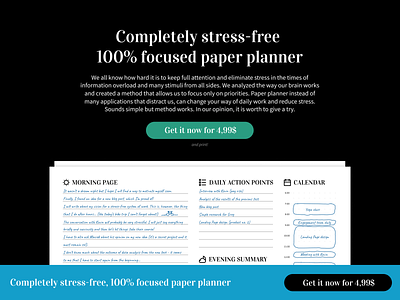Stress-free Planner calendar morning routines planner planning product design productivity self improvements simple clean interface stress management