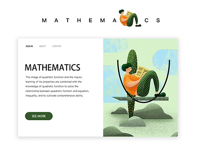 Quadratic function education illustration ui webdesign