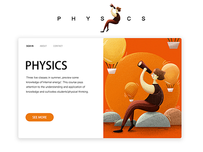 Molecular thermal motion education illustration ui webdesign