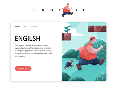 Exploration of Cloze test illustration ui webdesign