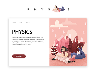 The sound of wind, rain and reading education illustration ui webdesign