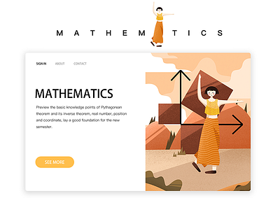 Pythagorean Theorem education illustration ui webdesign