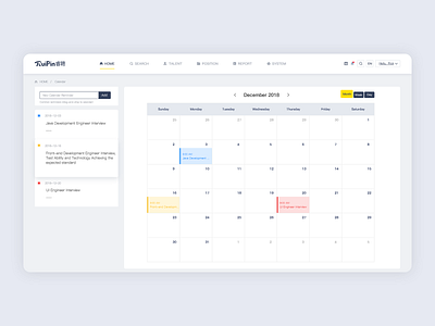 calendar chart design system ui ux web