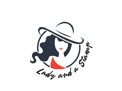 Lady and a stamp logo