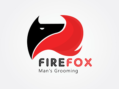 FireFox Man Grooming logo design app branding flat graphic design icon illustrator logo logo design logo designer typography vector