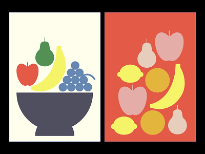 fruits color flat flower food fruits illustration kitchen nature poster simple vector vegetables