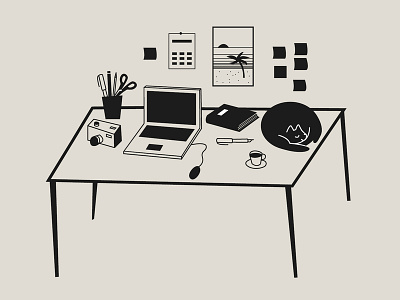 office art design flat illustration simple