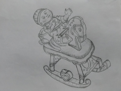 Cartoon Rocking Chair Drawing
