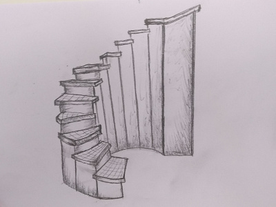3D Staircase Drawing 3d art art board craft design drawing hand crafted illusion kids ladder paper pencil pencil drawing sandor sketch staircase steps technique vamos