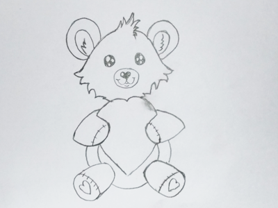 Cartoon Bear Drawing art art board bear cartoon cartoon art cartoon design cartoon illustration cute design drawing hand crafted hand drawing heart kids pencil art pencil drawing valentine valentine day valentine heart