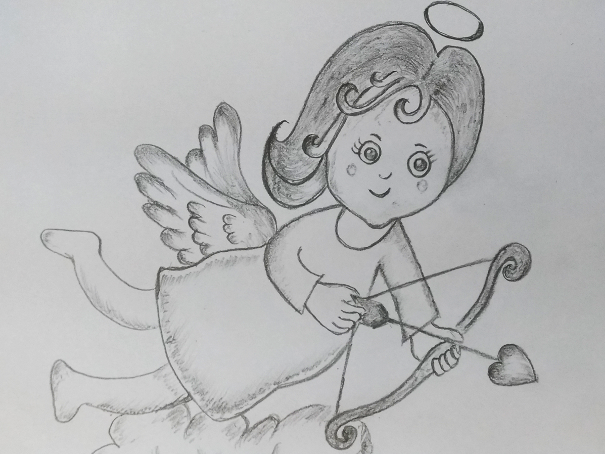 angel drawings in pencil for kids