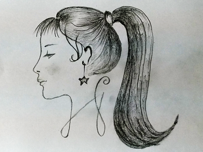 Woman Face Side View Art by MLSPcArt on Dribbble