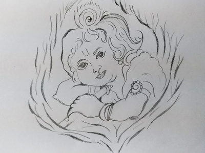 Lord Krishna Art art cute designs drawing drawing tutorials hand crafted hand drawing how to draw kids line drawing load krishnan drawing lord drawings pencil pencil art pencil drawing scratched sketch sketch drawing tutorial tutorials