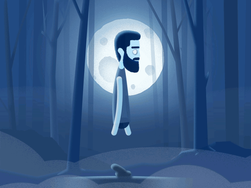 Halloween Zombie after effect blue design forest gif halloween happy halloween illustration mist moon motiongraphics night scary spooky vector zombie