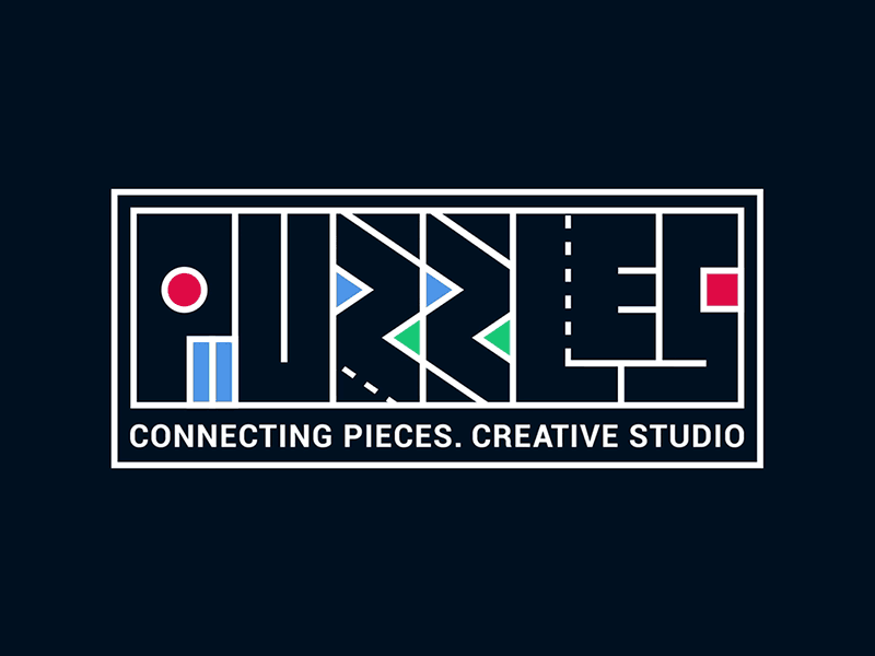 Puzzles - Logo animation after effects animation branding design flat geometric illustration logo studio typography vector